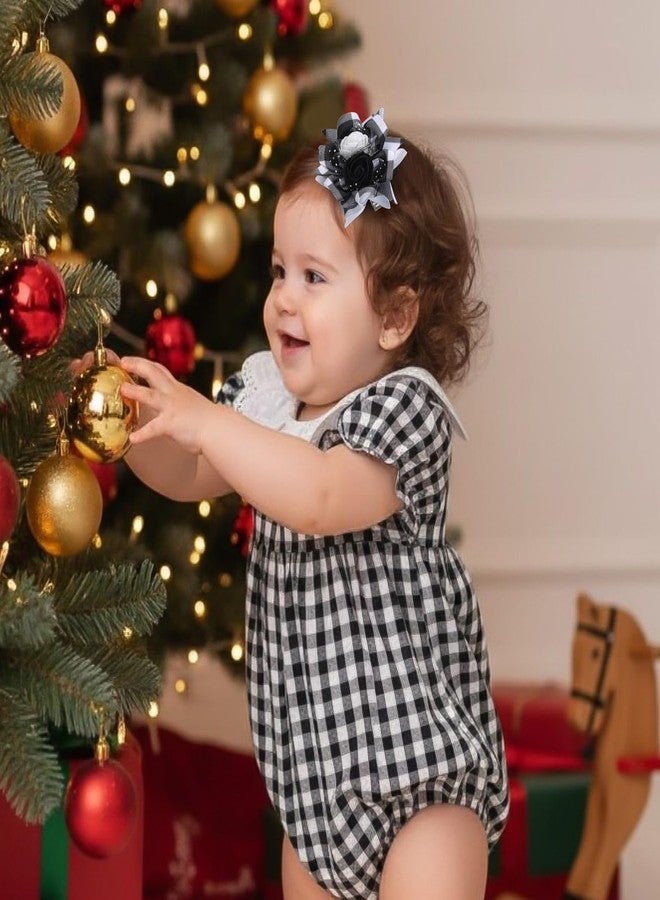 مجموعة توكوفاجو من 6 قطع من ربطات الشعر للبنات، مشابك شعر على شكل زهور، إكسسوارات شعر لعيد الميلاد للبنات، ربطات شعر للأطفال الصغار مع مشابك تمساح للأطفال والمراهقين - Image 4